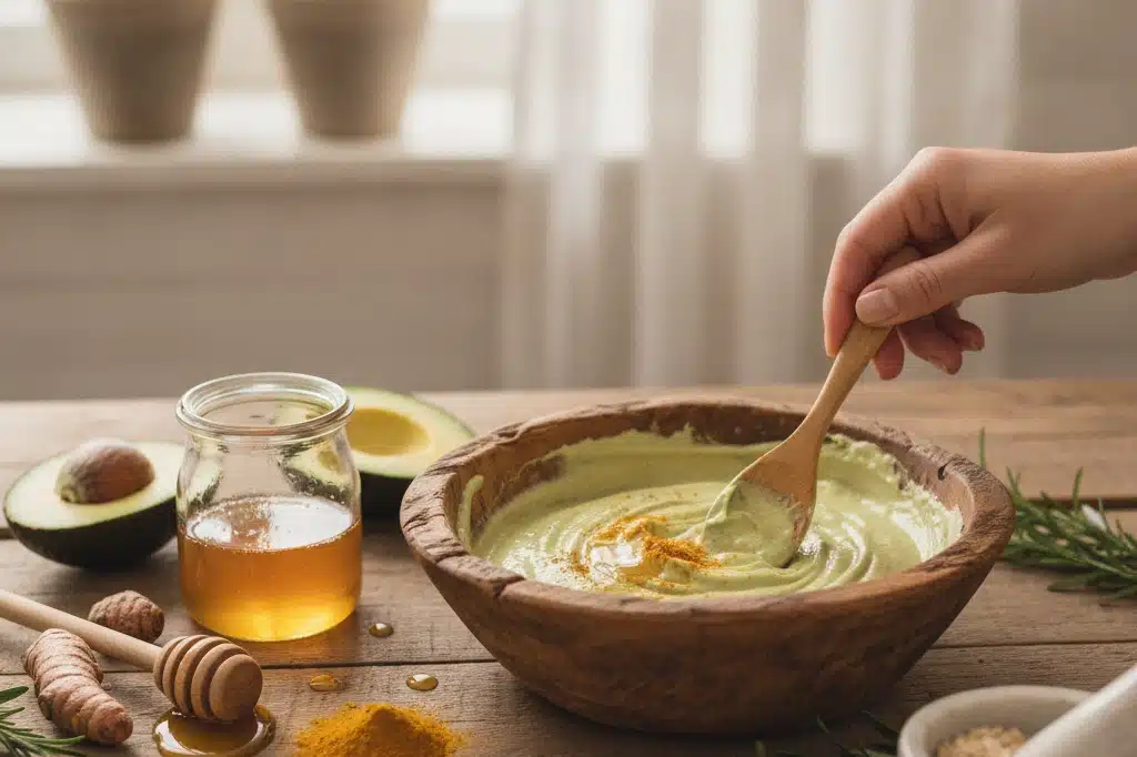 Máscara caseira com ingredientes naturais para eliminar rugas do rosto